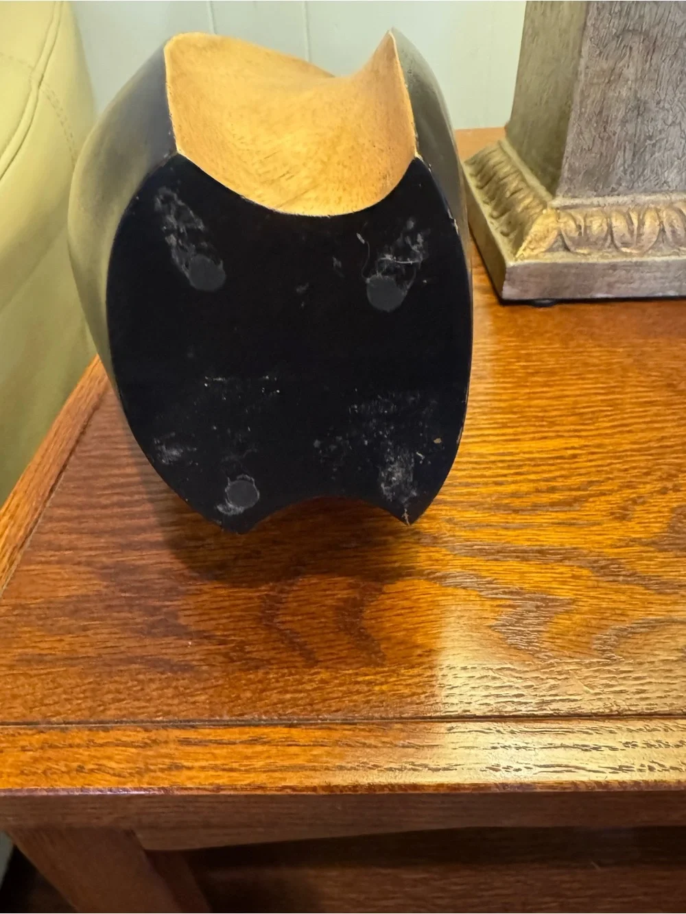 Black and Natural solid Wood Accent Vase - Modern Home Accent